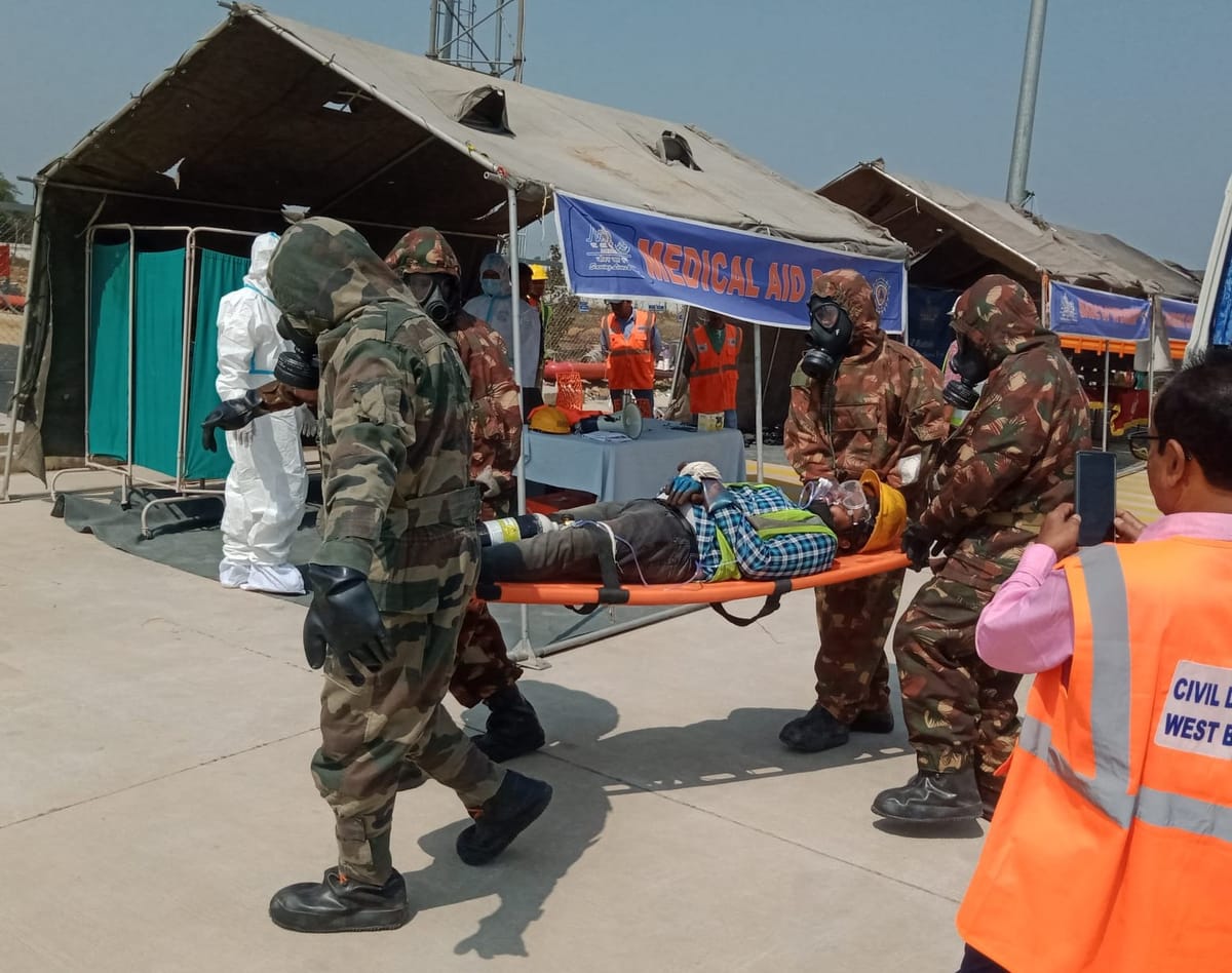 2nd Battalion Kolkata of Indian NDRF conduct chemical emergency exercise