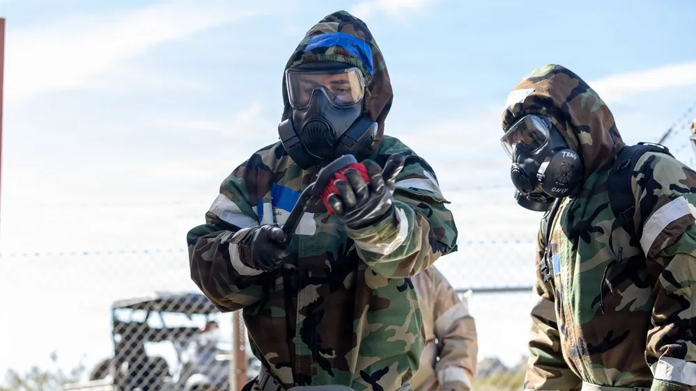 US Air Force 412th Test Wing complete CBRN defence training